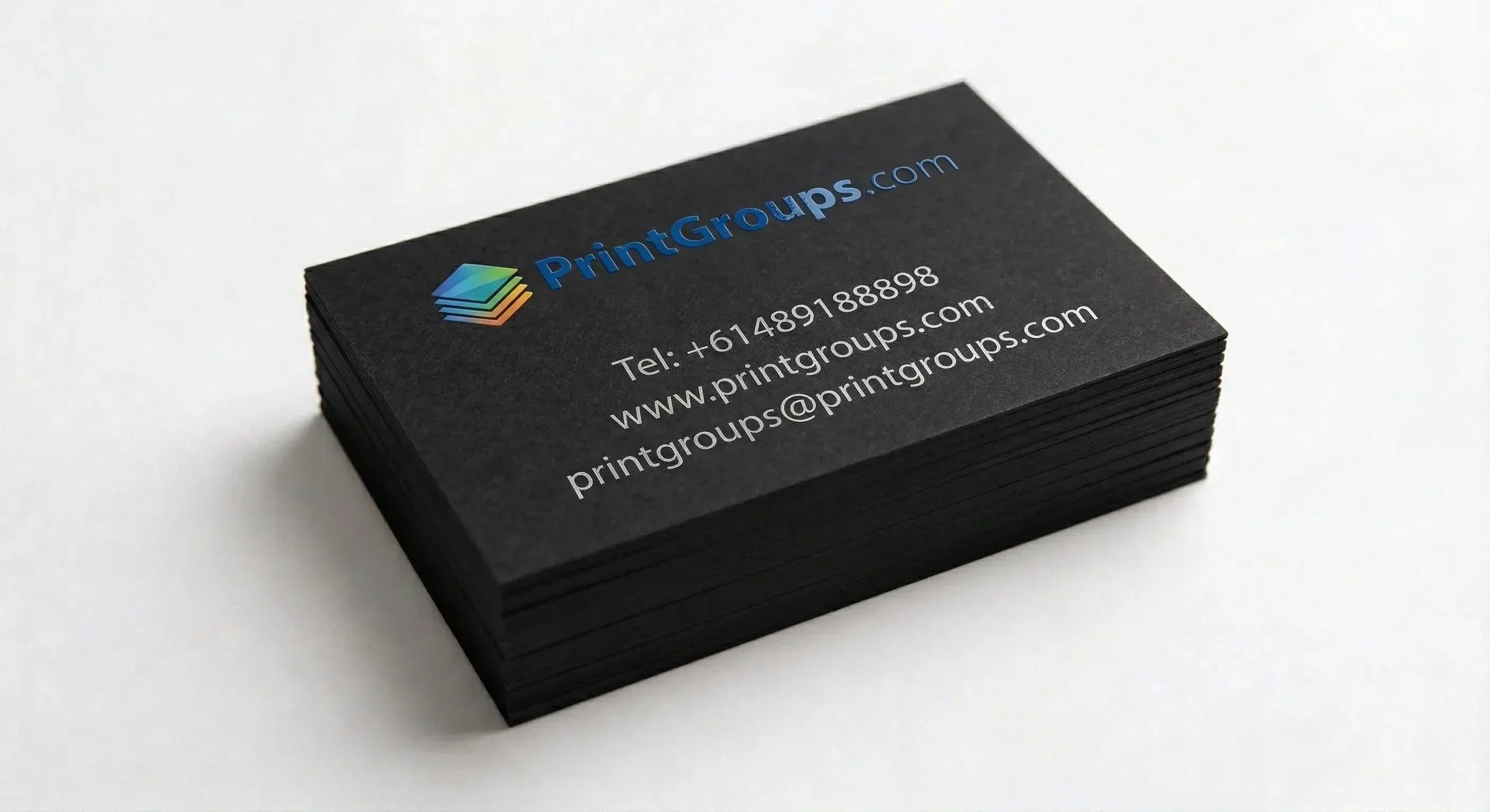 Business Cards 420gsm Matt Cello Two Sides + Spot UV Two Sides - PrintGroups.com