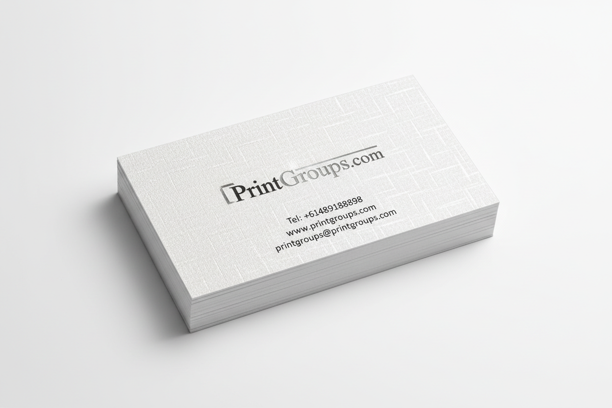 Business Cards 350gsm White Linen Artboard